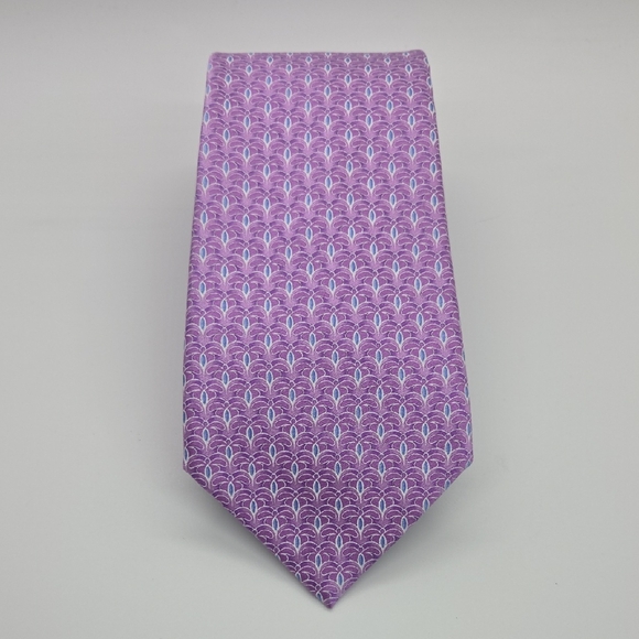 Valentino Lavender and White Patterned Tie - Picture 1 of 14